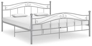 Bed Frame without Mattress Grey Metal 140x200 cm