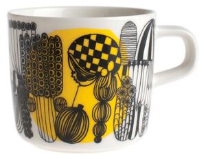 Marimekko Siirtolapuutarha coffee cup 20 cl white-black-yellow