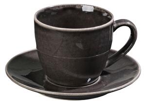 Broste Copenhagen Nordic Coal cup with saucer 8.8 cm