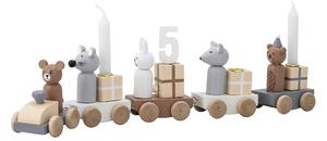 Bloomingville Birthday train wooden toy multi