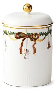 Royal Copenhagen Star Fluted Christmas anniversary jar with lid white