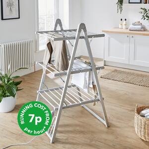 3 Tier A Frame Heated Airer and Cover Silver