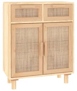 Sideboard Brown 60x30x75 cm Solid Wood Pine and Natural Rattan