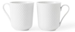 Lyngby Porcelæn Rhombe mug 33 cl 2-pack white