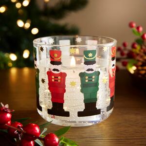 Nutcracker Festive Scented Candle with LED Holder Multicoloured