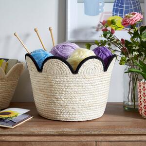 Medium Scalloped Maize Basket Black