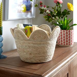 Small Scalloped Maize Basket Natural