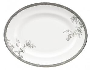 Wedgwood Vera Wang Lace Platinum oval serving plate 35 cm