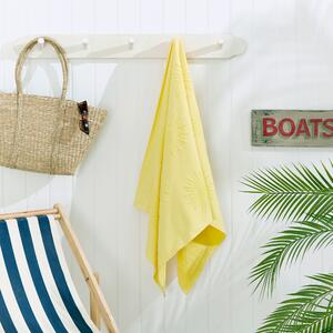 Sun Tufted Cotton Beach Towel Yellow
