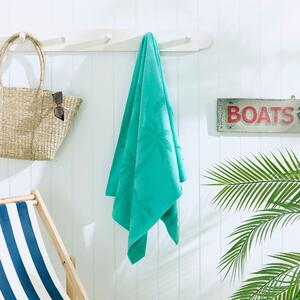 Palm Tree Tufted Cotton Beach Towel Green