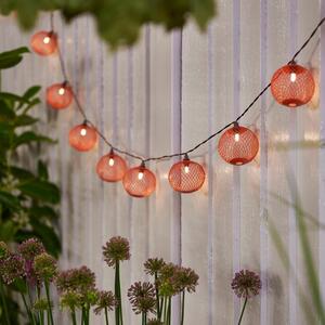 Elements Mesh Solar String Lights Orange