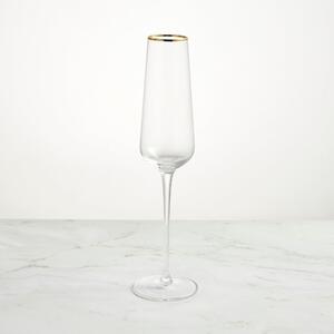 Gold Band Champagne Flute Clear