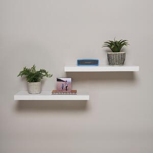 Set of 2 Floating Shelves, 40cm White