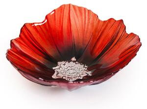 Målerås Glasbruk Poppy bowl medium red-black