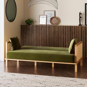 Lila Wicker Clic Clac Sofa Bed, Olive Green