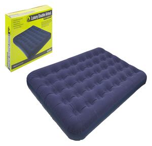 Double PVC Coated Flocked Airbed Blue