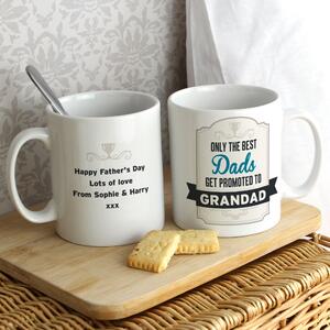 Personalised 'Best Dads Get Promoted to' Mug MultiColoured
