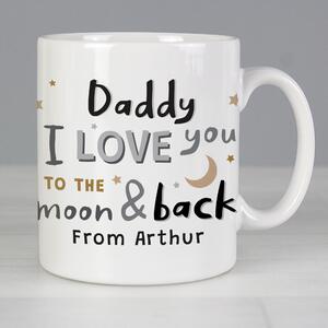 Personalised To the Moon and Back Mug White/Black