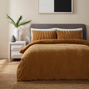 Felix Corduroy Duvet Cover and Pillowcase Set Mustard