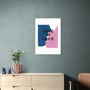 East End Prints Love is Love Kissing Lovers Print by Keren Parmley Pink