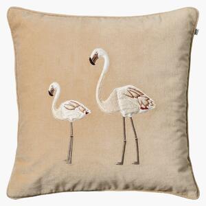 Chhatwal & Jonsson Embroidered Flamingo cushion cover 50x50 cm Beige