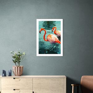 East End Prints Flamingoes Print by Honey Island Studio Orange/Green