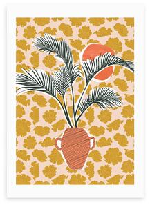 Potted Palm Tree Print by Sundry Society Yellow