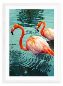 East End Prints Flamingoes Print by Honey Island Studio Pink