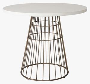 Louise Bistro Table in Bronze and White