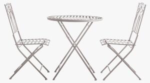 Paxton Outdoor Bistro Table and Chairs Set in Weathered White