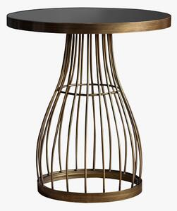 Vivien Side Table with Caged Bronzed Base