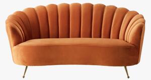 Brooke Velvet Sofa in Rust Orange