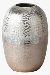 Kir Metallic Textured Vase in Silver