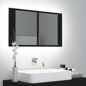 LED Bathroom Mirror Cabinet Black 80x12x45 cm Acrylic