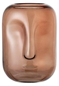 Bloomingville Bloomingville glass vase face 25 cm brown