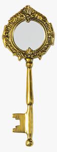 Maxine Antique Style Key Shape Hand Mirror in Brass