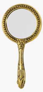 Maxine Antique Style Round Hand Mirror in Brass