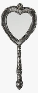 Maxine Antique Style Heart Shape Hand Mirror in Nickel