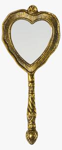 Maxine Antique Style Heart Shape Hand Mirror in Brass