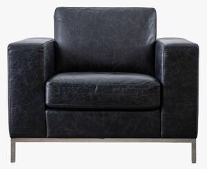 Cortina Leather Armchair in Black