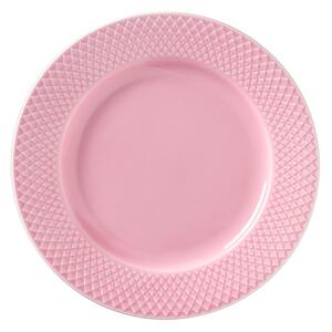 Lyngby Porcelæn Rhombe plate pink 21 cm
