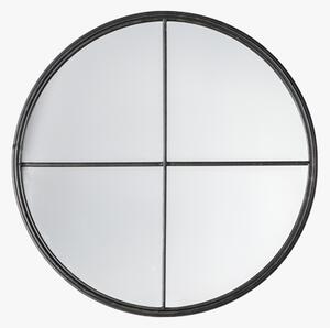 Talon Crittal Window Style Round Mirror in Black