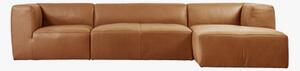 Harris Leather Chaise Sofa in Brown