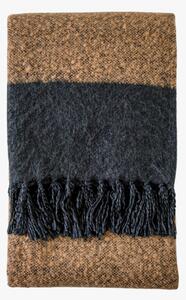 Austell Faux Mohair Throw in Black and Beige