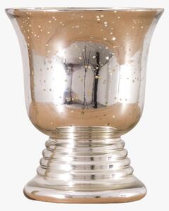 Brentley Antiqued Silver Glass Urn, Large