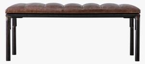 Mina Leather Bench in Brown