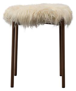 Byon June stool with fur White-brown