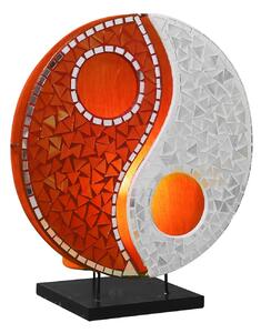 Woru Ying Yang table lamp glass mosaic orange/white
