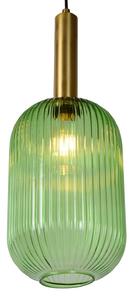 Lucide Maloto glass pendant light, Ø 20 cm, green