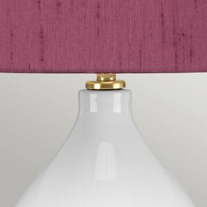 Elstead Isla fabric table lamp antique brass/purple